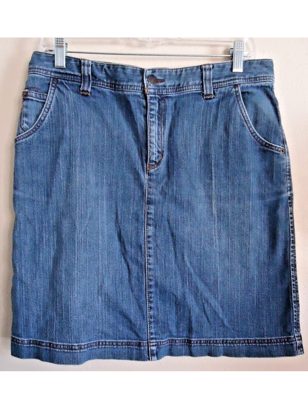 Eddie Bauer Cotton A-Line Denim Skirt Women's Size 8 Vintage Dark Wash